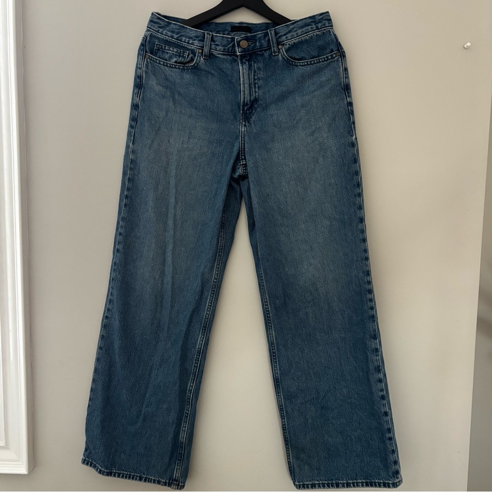 uniqlo medium blue baggy jeans